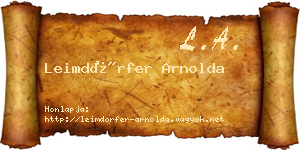 Leimdörfer Arnolda névjegykártya